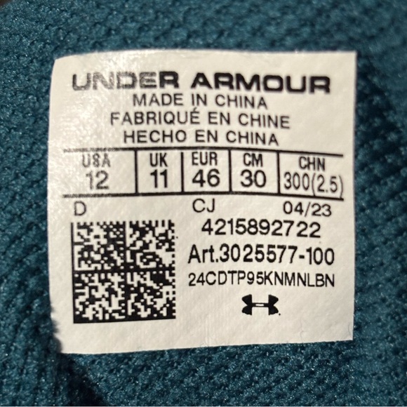 UNDER ARMOUR MENS Micro G® Valsetz Trek 6" Mid Leather Waterproof, size 12 - Picture 5 of 5